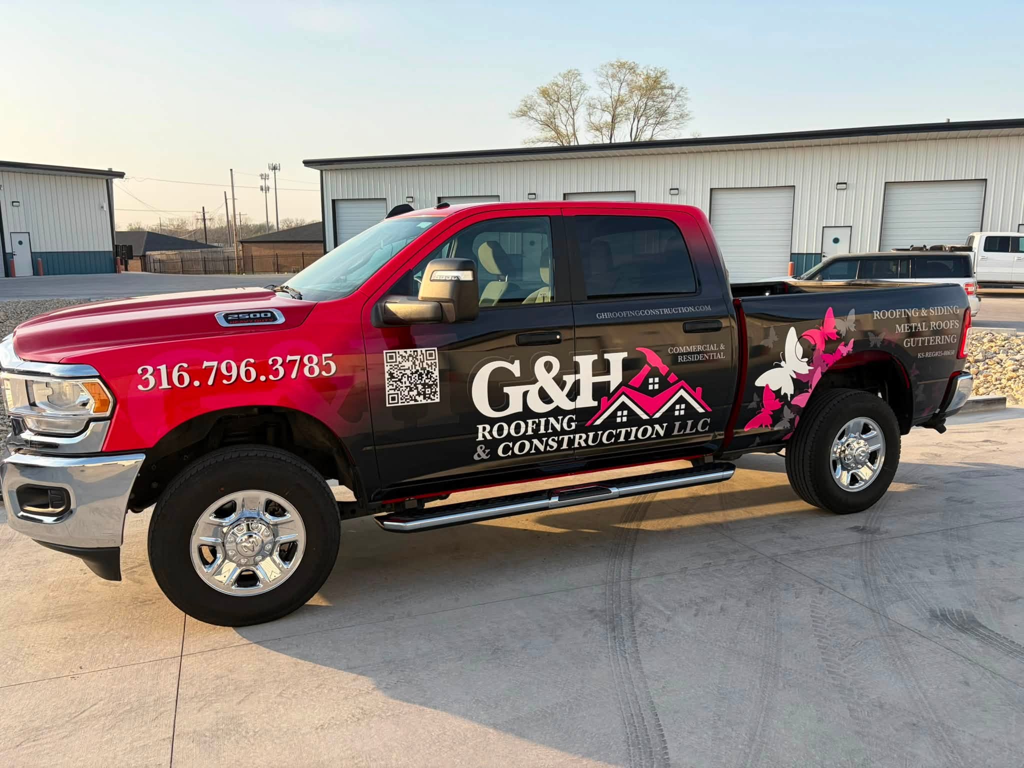 Wrapped work truck by Wichita Wrap Co